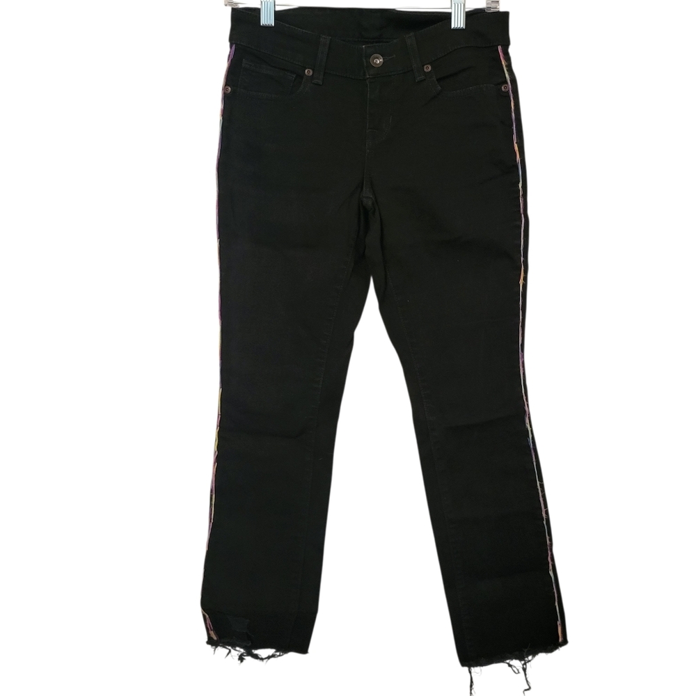 LL Bean Modern Fit Raw Hem Jeans Black sz 4